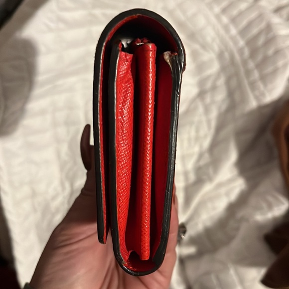 RARE authentic Louis Vuitton red epi leather twist lock  long wallet - Picture 4 of 13